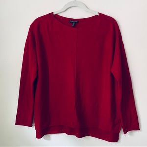 Eileen Fisher red long sleeve sweater